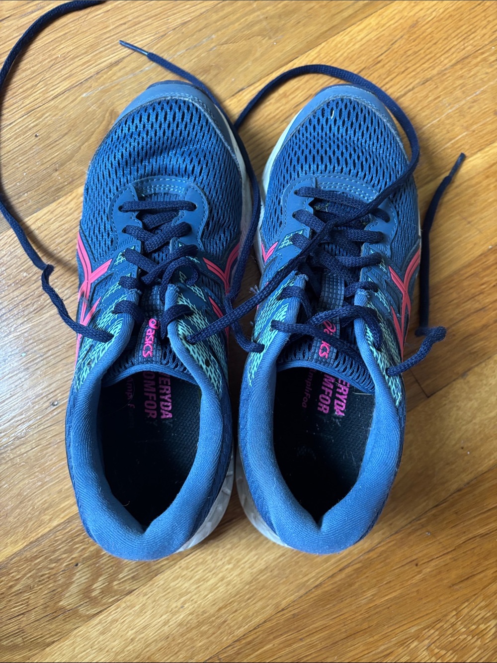 ASICS Women's Navy and Coral Athletic Sneakers size 6.5